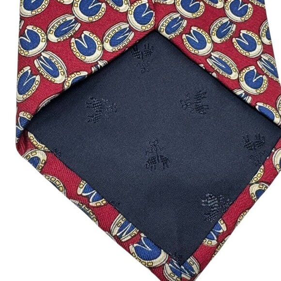 Brooks Brothers Horseshoe silk vintage neck tie 80's or 90's equestrian USA made - Picture 4 of 7